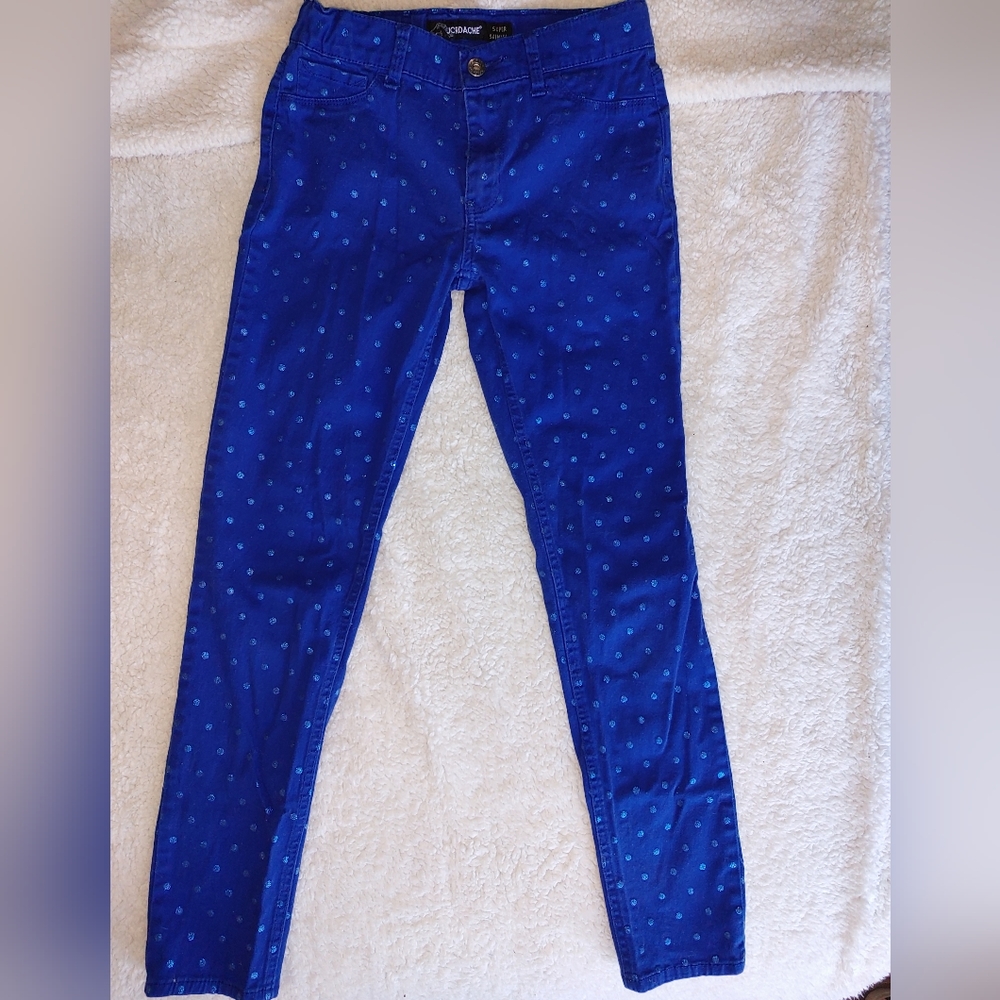 Jordache Bottoms | Polka Dot Blue Pants Girls | Color: Blue | Size: 16g 